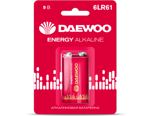 Элемент питания Daewoo 6LR61 ENERGY Alkaline 2021 BL-1 (кратно 1)