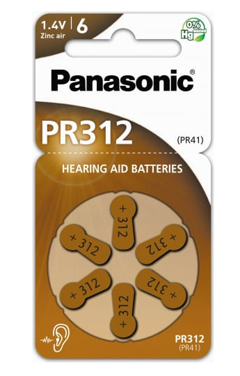 Элемент питания Panasonic PR-312 H (ZA312) 1.4В BP6 слуховые
