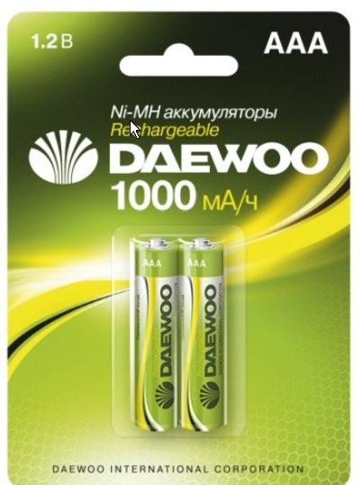 Аккумулятор DAEWOO R03 /(1000mAh) NI-MH BL-2 (кратно 2)